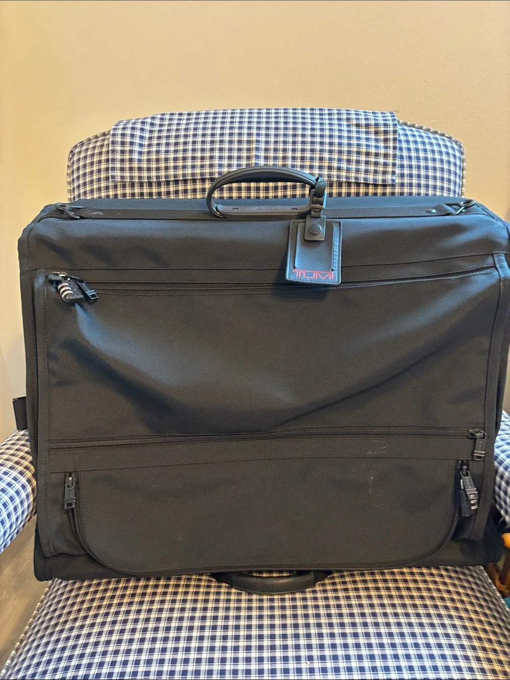 Tumi ballistic Black Garment Bag with Front Pockets